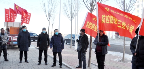 七台河公司桃山如意物业公司疫情防控事情党小组深入社区举行宣传。（宋晓析摄）